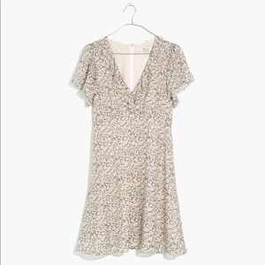 NWT Madewell Silk ruffle mini dress